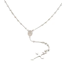 3MM Silver Rosary Necklace