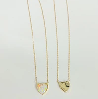 Opal Heart Necklace 14K