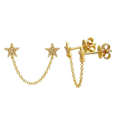 Double Star Single Stud Earring
