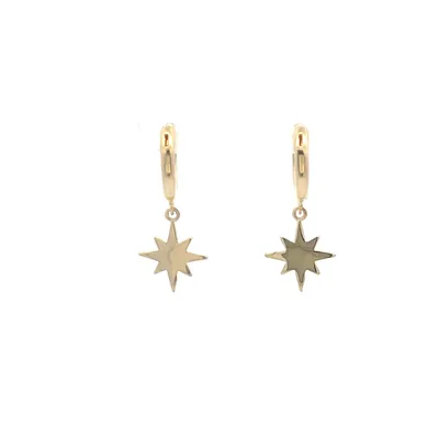 Huggie Star Dangle Earrings