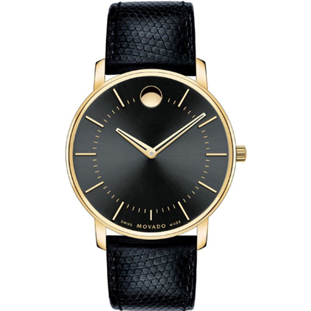 Movado 40MM Black and Yellow Gold