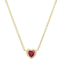 Red Ruby Heart Necklace