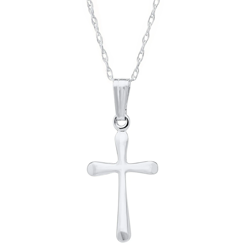 White Gold Kids Cross Necklace