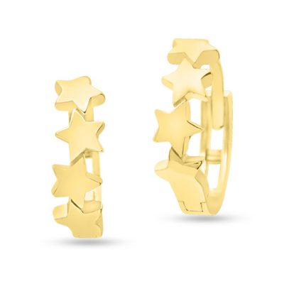 Star Extravaganza Huggie Earrings 14K