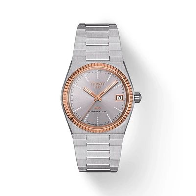PRX Powermatic 80 35MM 18K Rose/Steel Diamonds