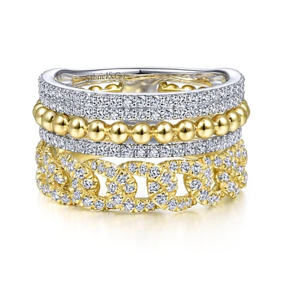 Wide Stack Diamond Ring