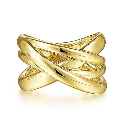 High Polished Criss Cross Ring