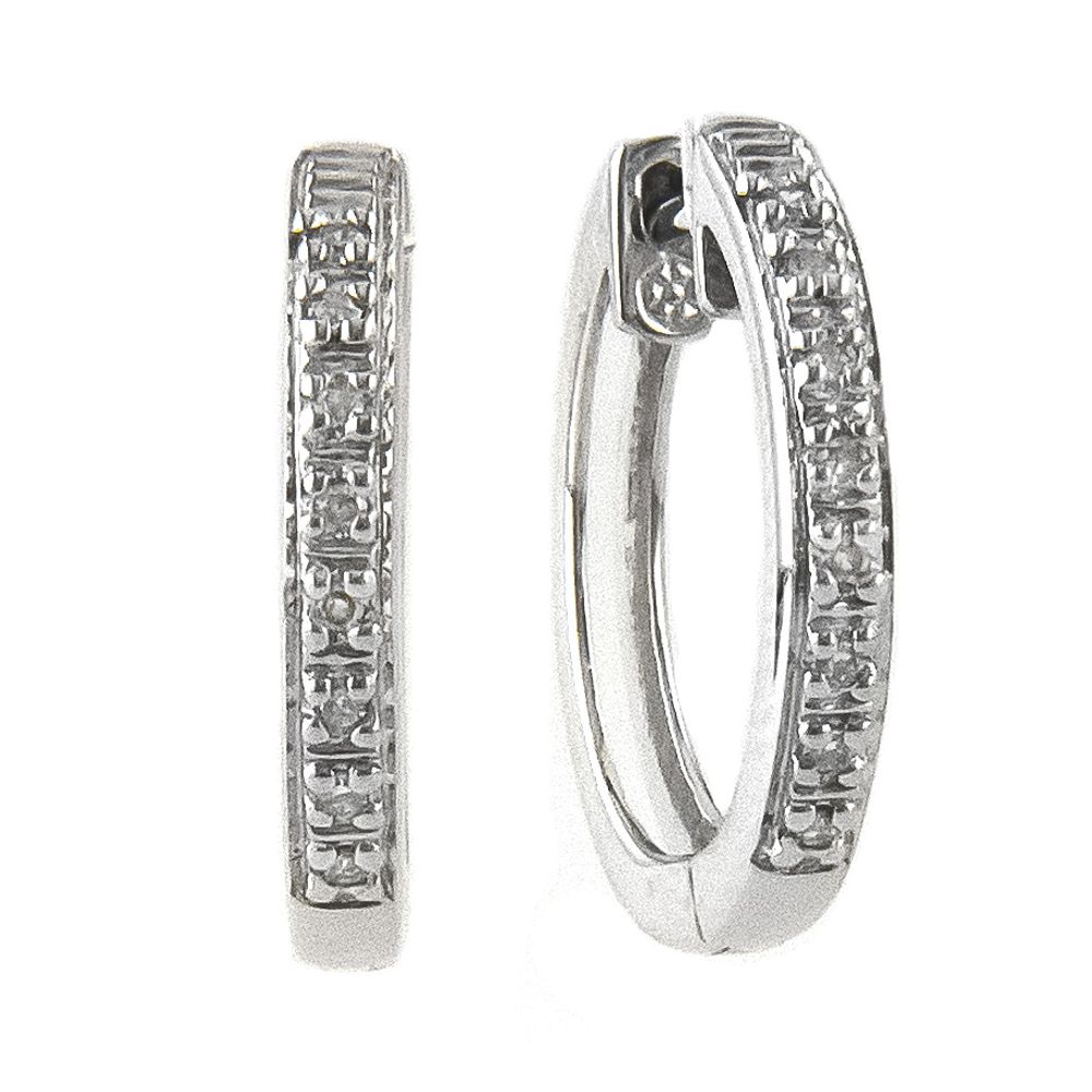 Diamond 14K Huggie Earrings