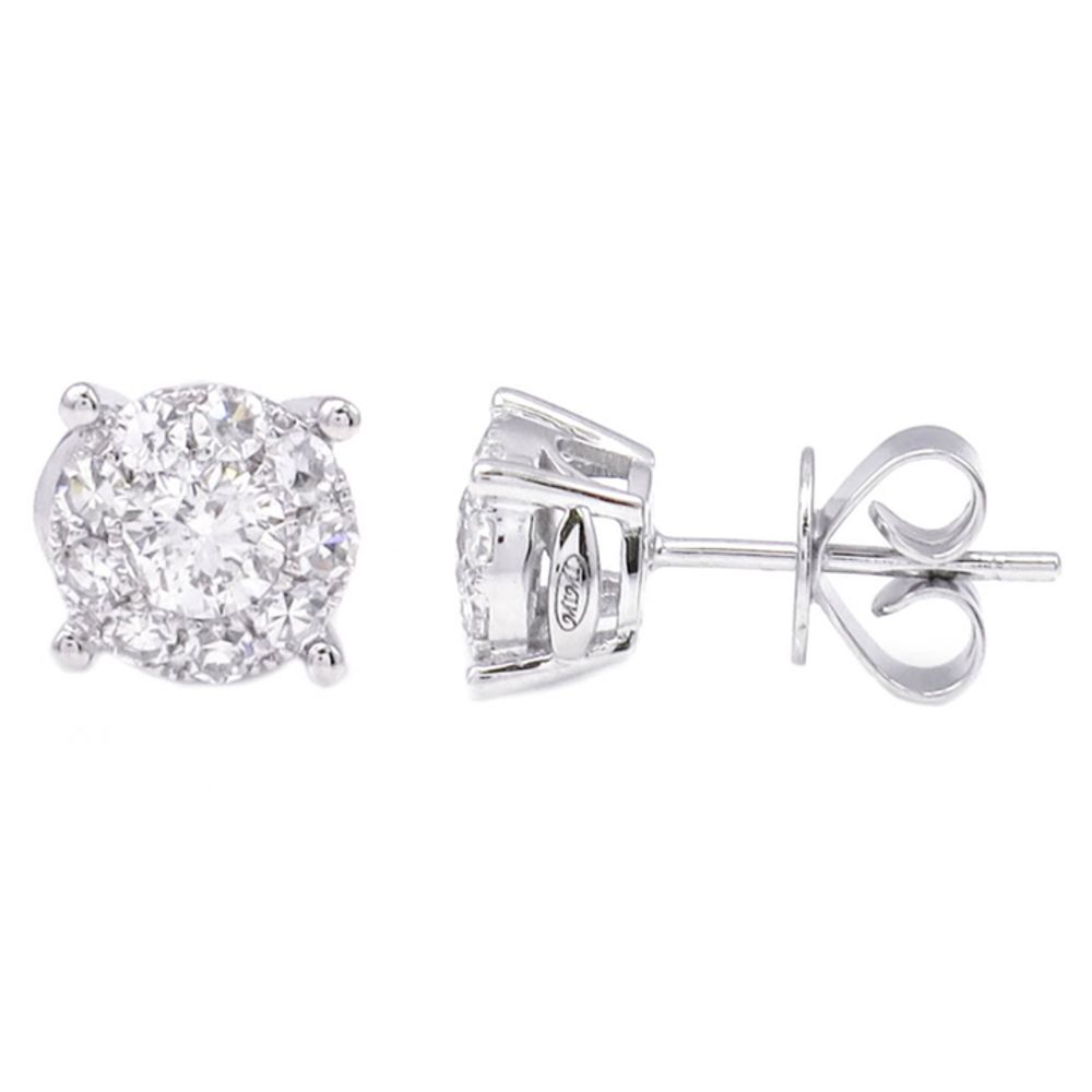 .75ct Illusion Diamond Stud Earrings 14KW