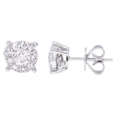 .75ct Illusion Diamond Stud Earrings 14KW