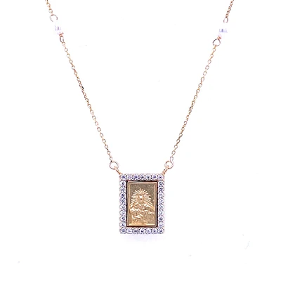 Sparkling Scapular Pearl Necklace