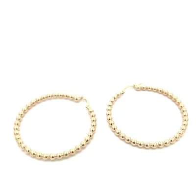 Beaded 40MM Hoop Earrings