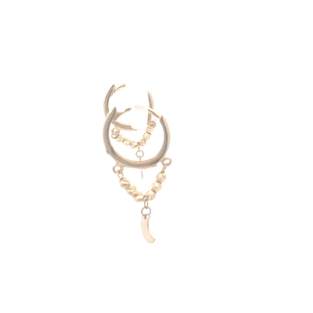 10MM Huggie Moon Chain Earrings