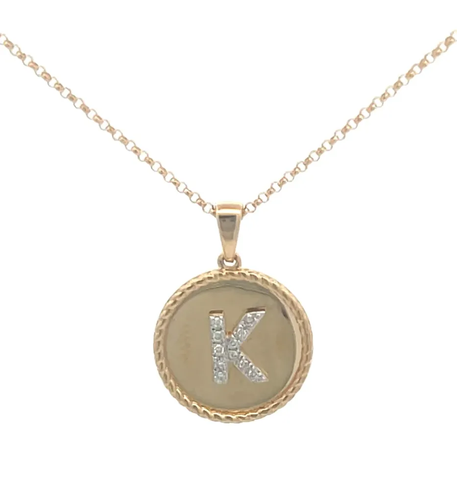 Medallion Initial Diamond Necklace