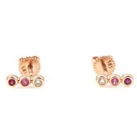 Rose Bar Colored Stud Earrings