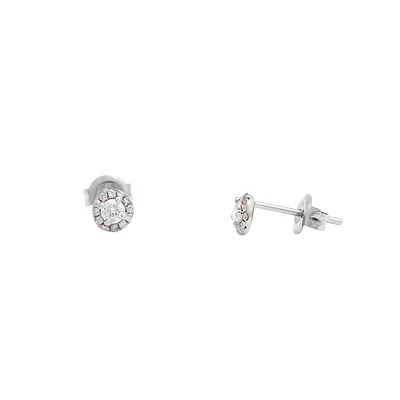 .25ct Diamond Stud Halo White Gold Earrings