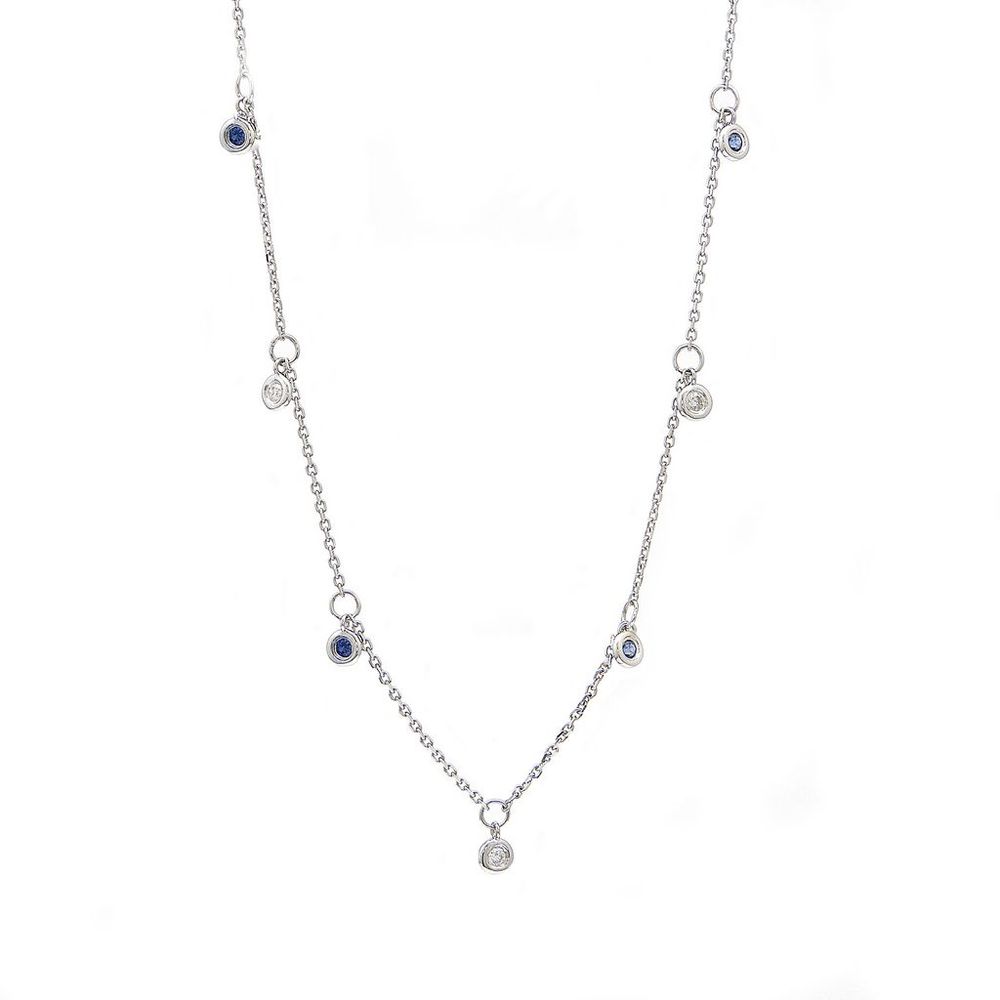 Dancing Diamond and Sapphire Necklace