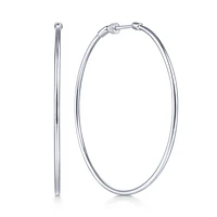 40mm White Gold Hoop Earrings