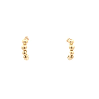 20MM Beaded Half Huggie Earrings