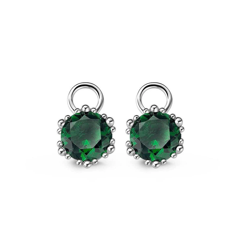 Green Ball Cubic Zirconia Ear Charm