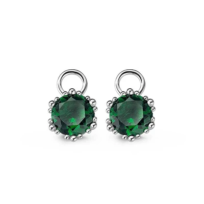 Green Ball Cubic Zirconia Ear Charm