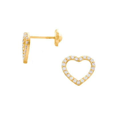 Heart Outline Clear 12MM Stud Earrings
