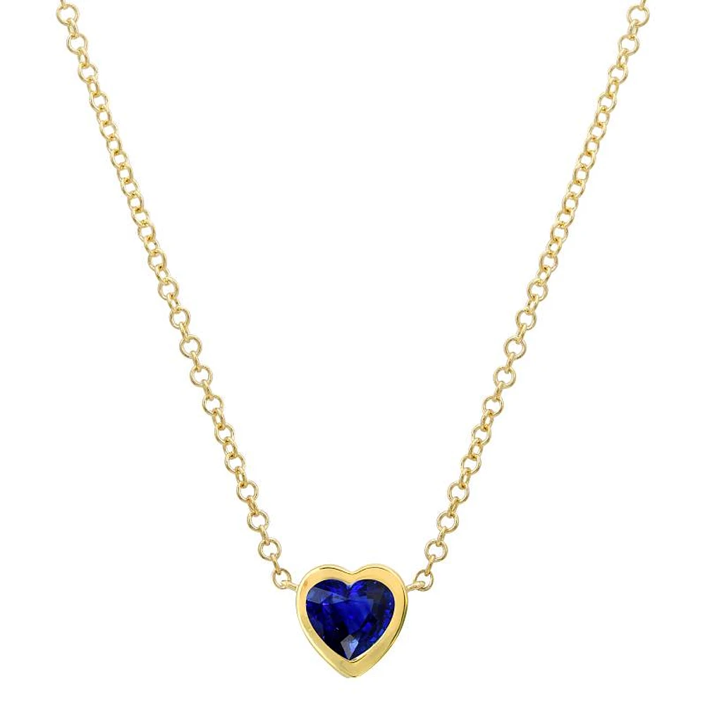 Heart Blue Sapphire Necklace