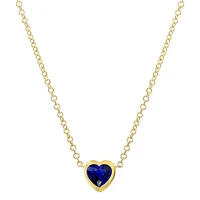 Heart Blue Sapphire Necklace