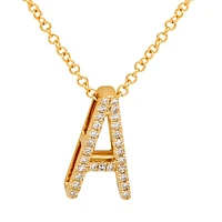 12MM Diamond Intiial Necklace