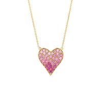Elongated Heart Pink Sapphire Necklace