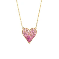 Elongated Heart Pink Sapphire Necklace