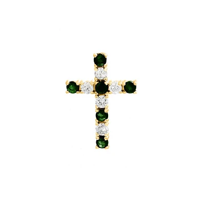Emerald and Diamond Cross Pendant