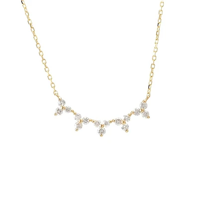 Trio Flowers Curve Necklace
