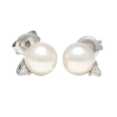 Pearl Diamond Duo Earrings