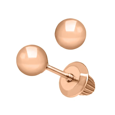 Rose Gold Ball Earrings