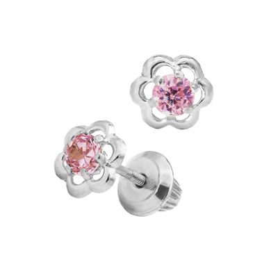 Pink Flower Studs