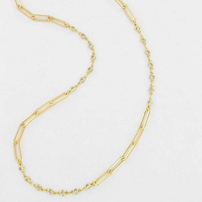 Paper Clip Zirconia Mix Multi-Way Chain