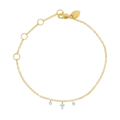 Cross and Diamond Bezels Bracelet