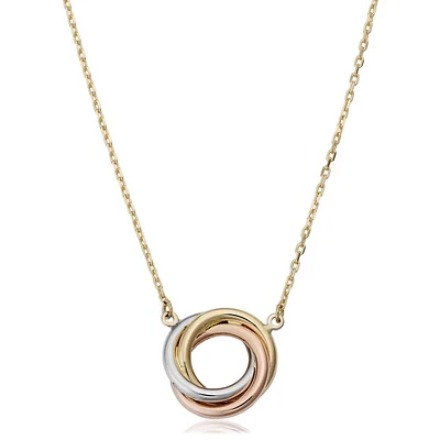 Tri Gold Love Knot Necklace