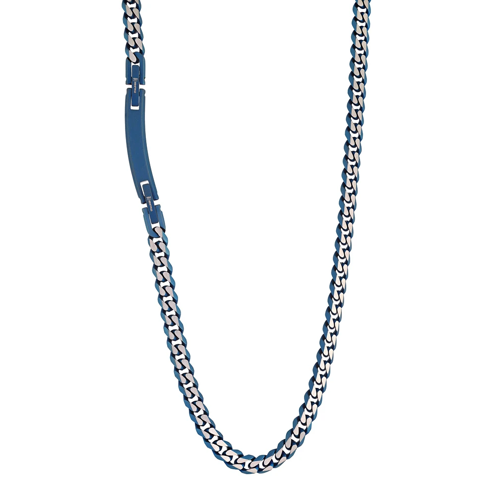 Blue Steel Diamond Cut 5.5 Cuban Chain