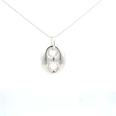 Puffed Mariner Silver Pendant 27MM