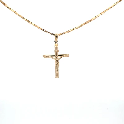 35MM All Gold Crucifix Pendant