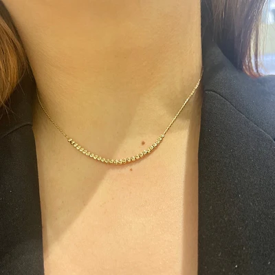 Diamond Cut Beads Chocker Necklace