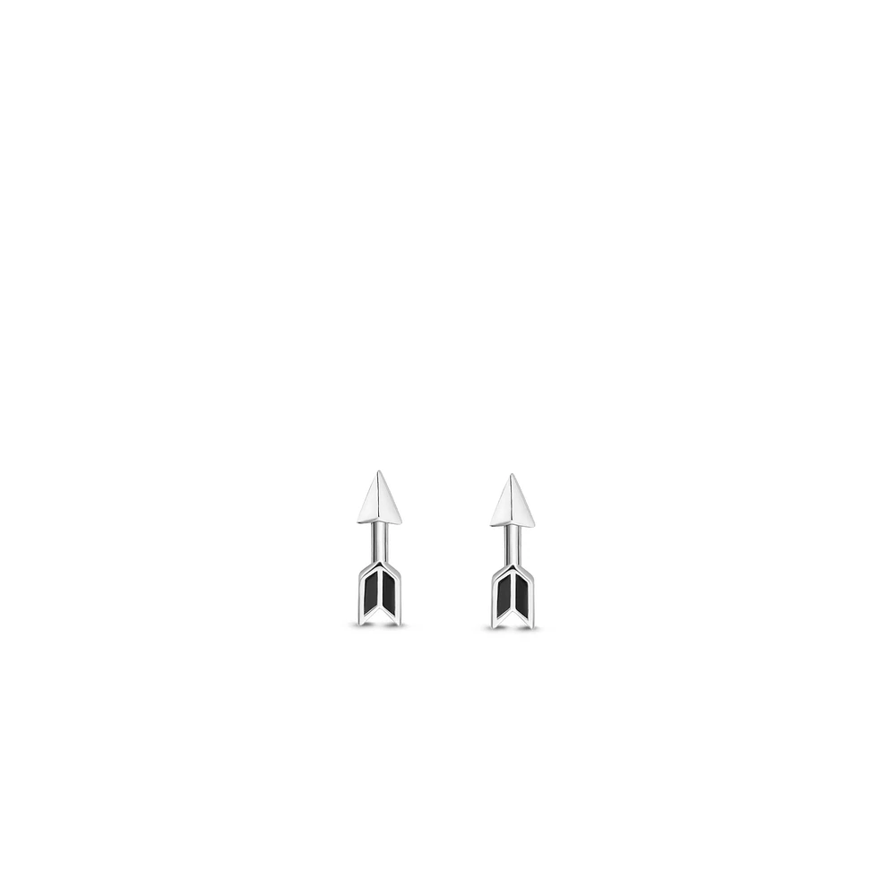 Black Onyx Arrow Stud Earrings