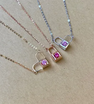 Lock and Love Necklace 14KR