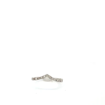 Curve Baguette Round Diamond Ring 18KW