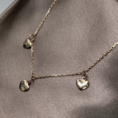 Puffy Rose Gold Necklace 14K