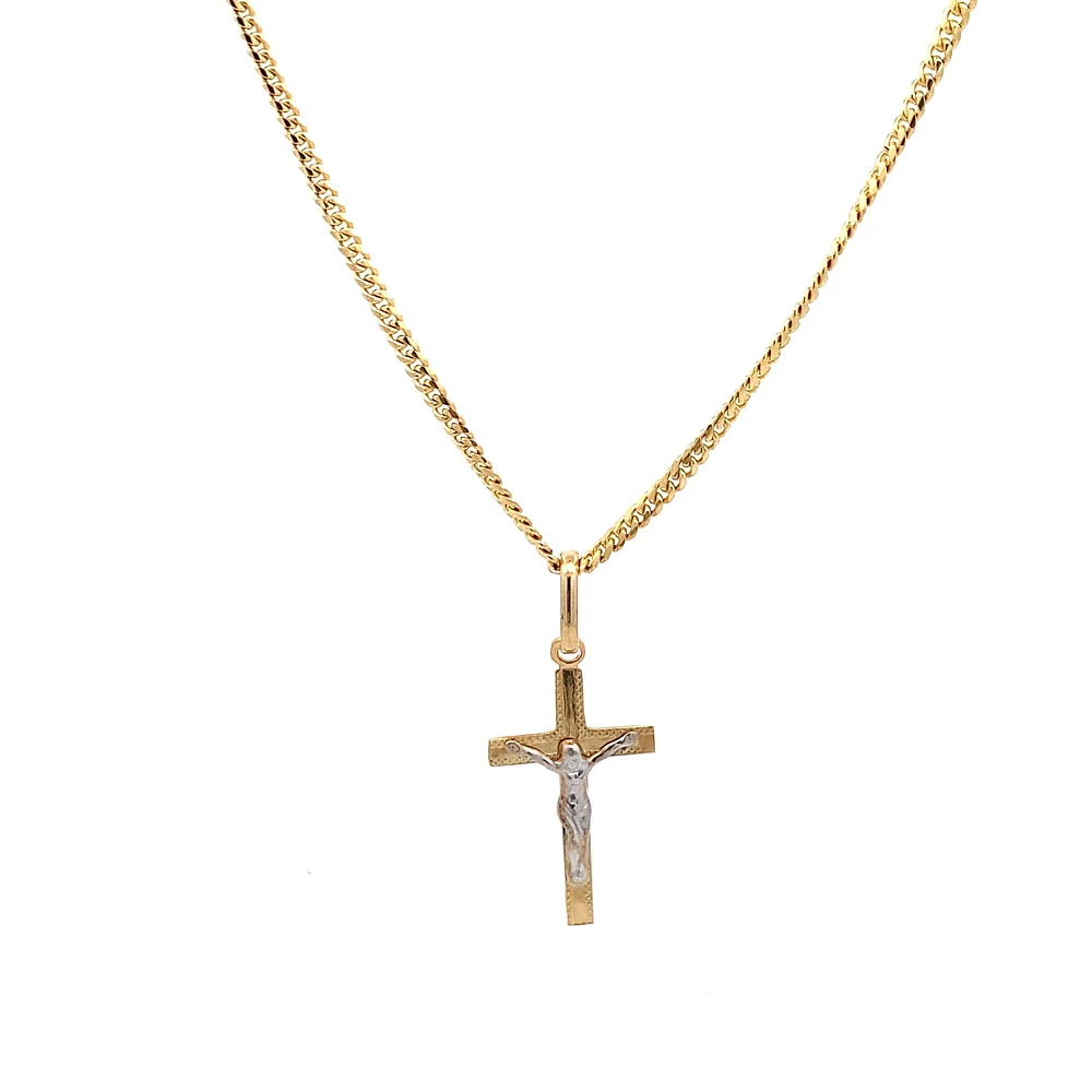 Crucifix 23MM Two Tone Pendant
