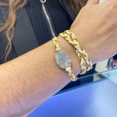 White/Gold Cordelia Wrap Bracelet