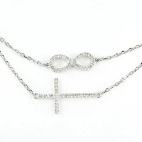 Infinity Cross Double Layer Necklace